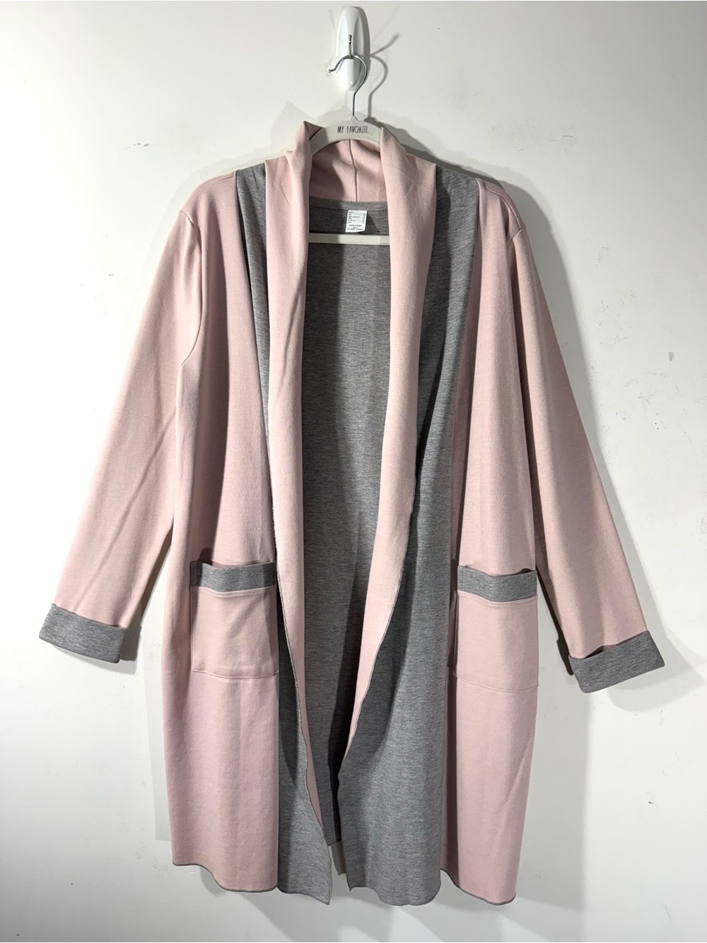 Venus knit cardigan duster pink heather gray Sz 12
